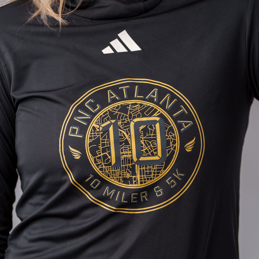 10 Miler- Women's Black Long Sleeve Hoodie