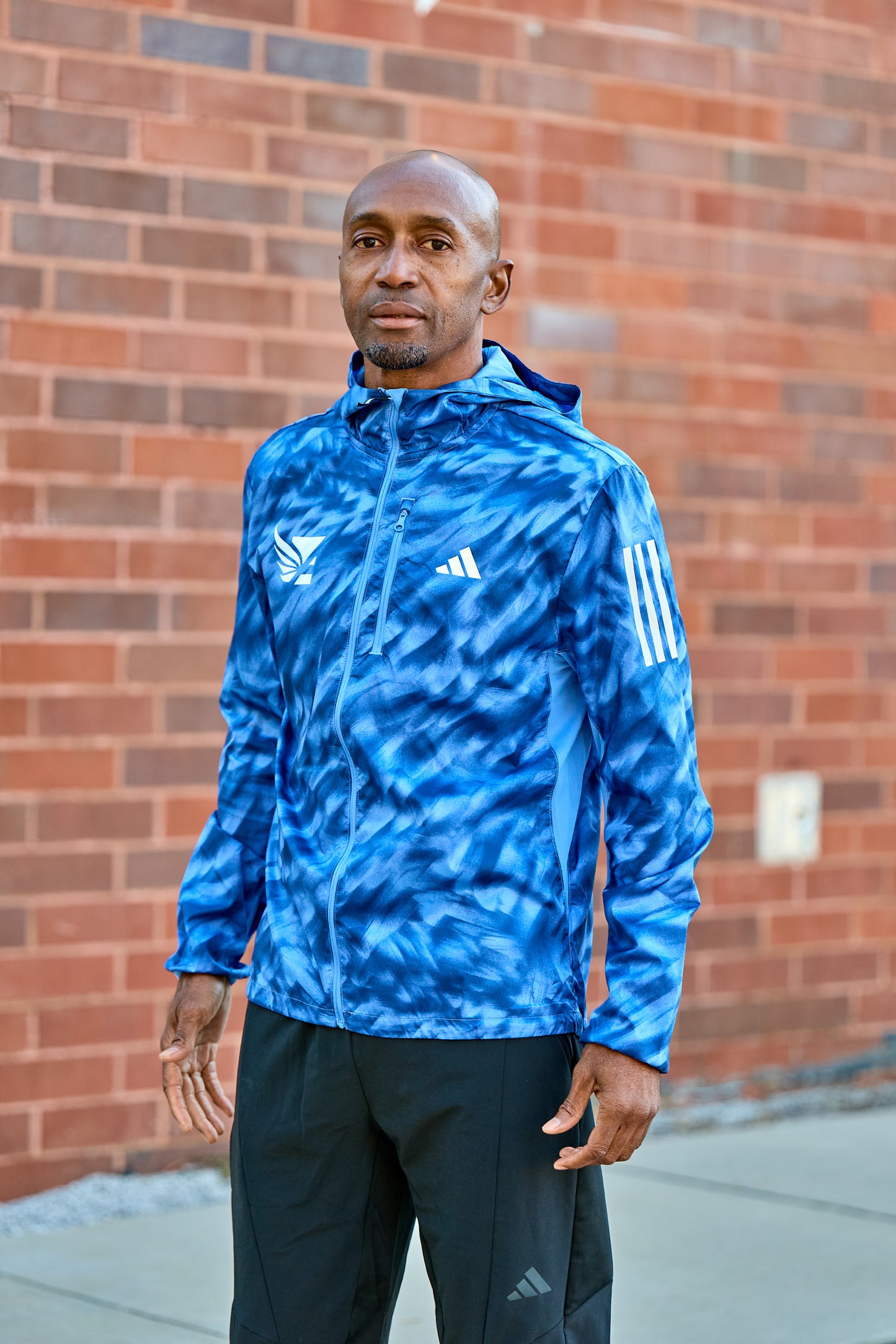 Men's Own The Run JKT - AOP Blue Fushion