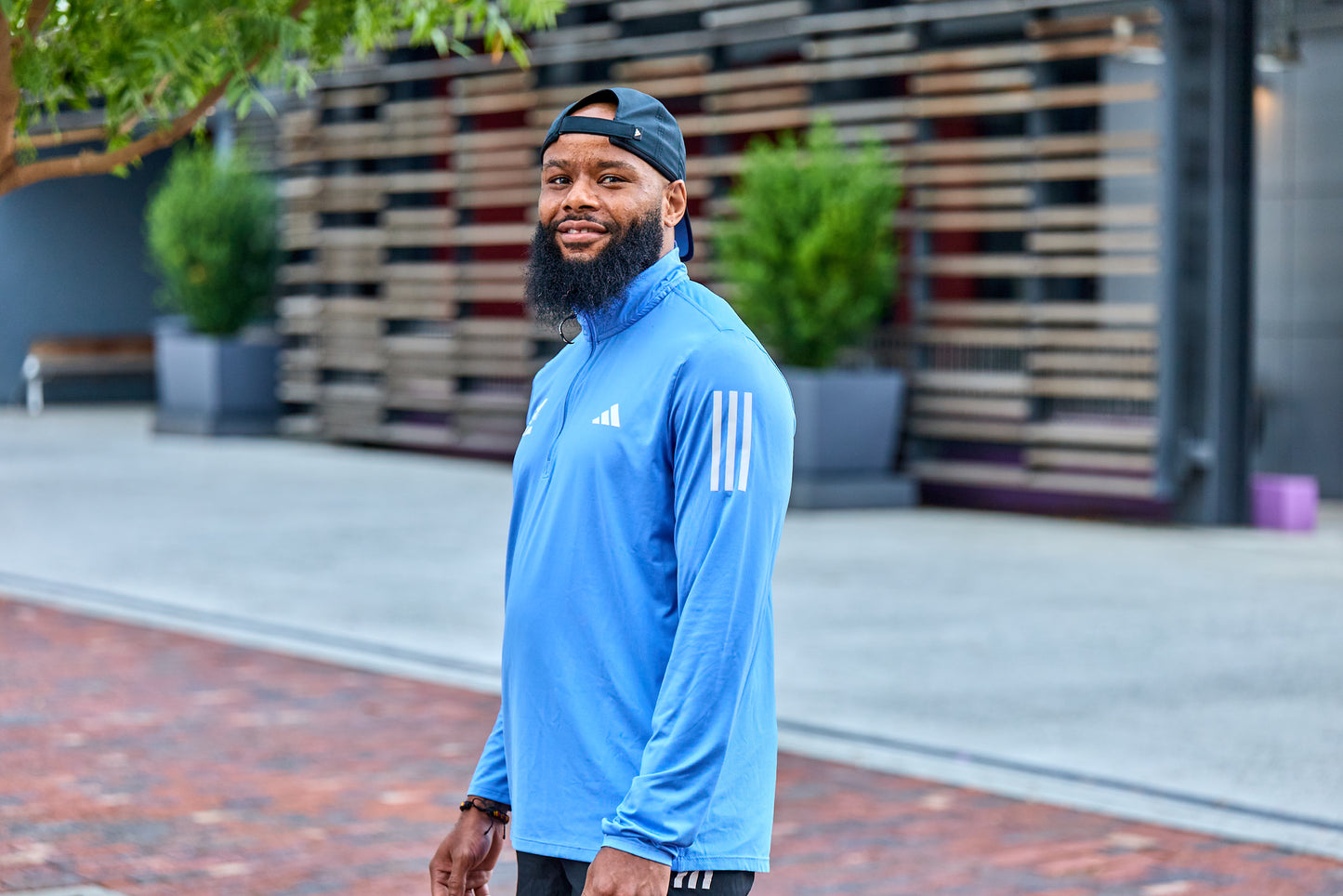 Men's Own the Run B Half Zip - Blue Fusion