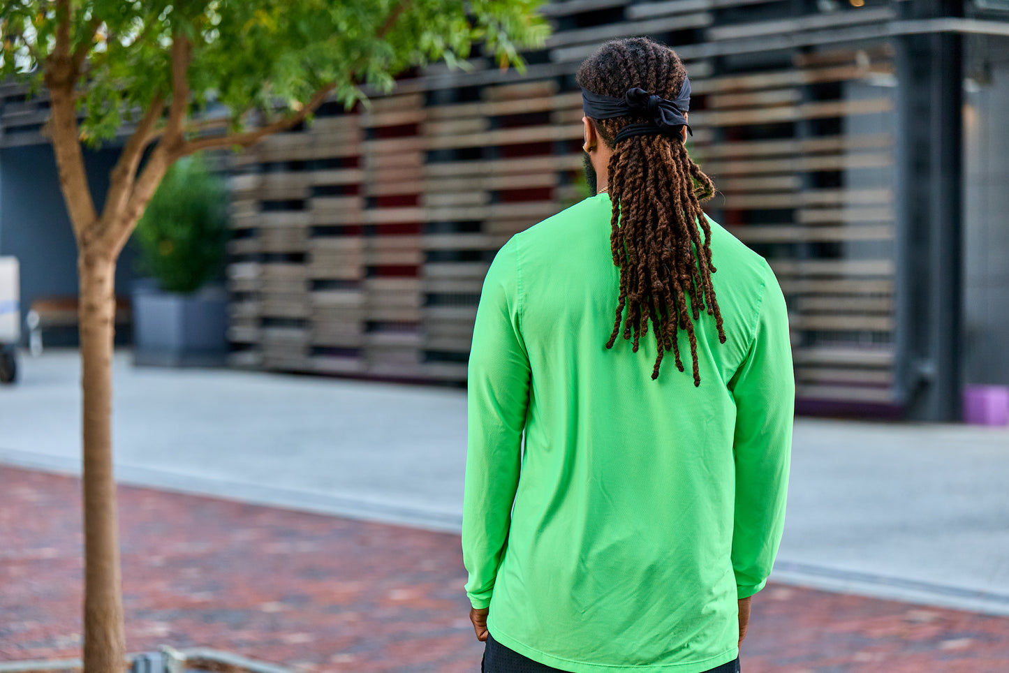 Men's Own the Run B Long Sleeve - Lime Burst