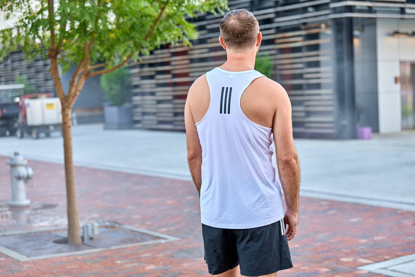 Men's Own the Run B Tank - White