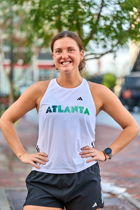 Women's Own the Run B Tank - White