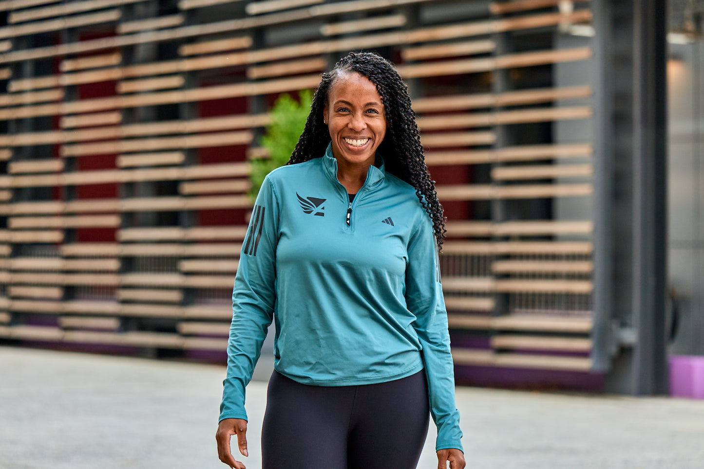 Women's Own the Run B Half Zip - Preloved Teal