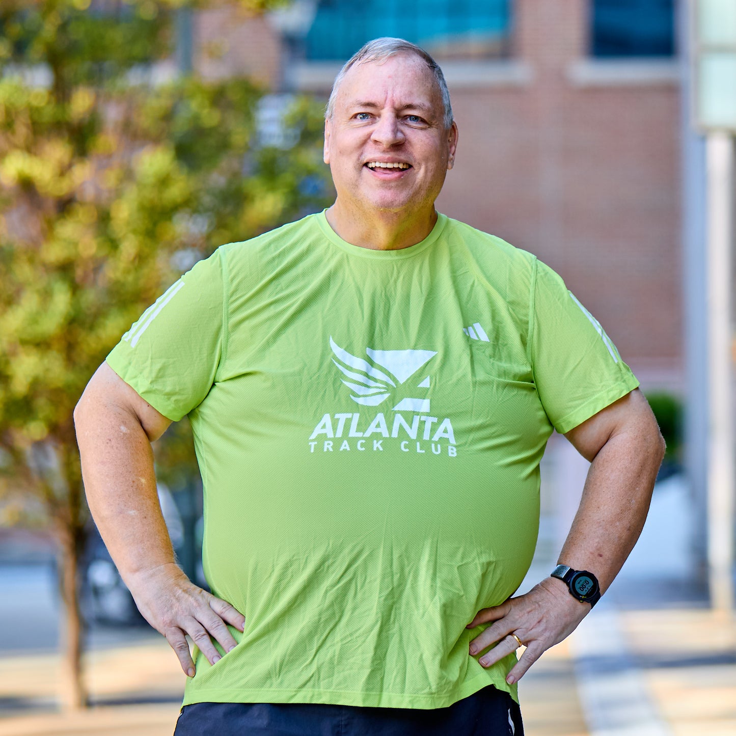 Men's Own the Run B Tee - Pulse Lime