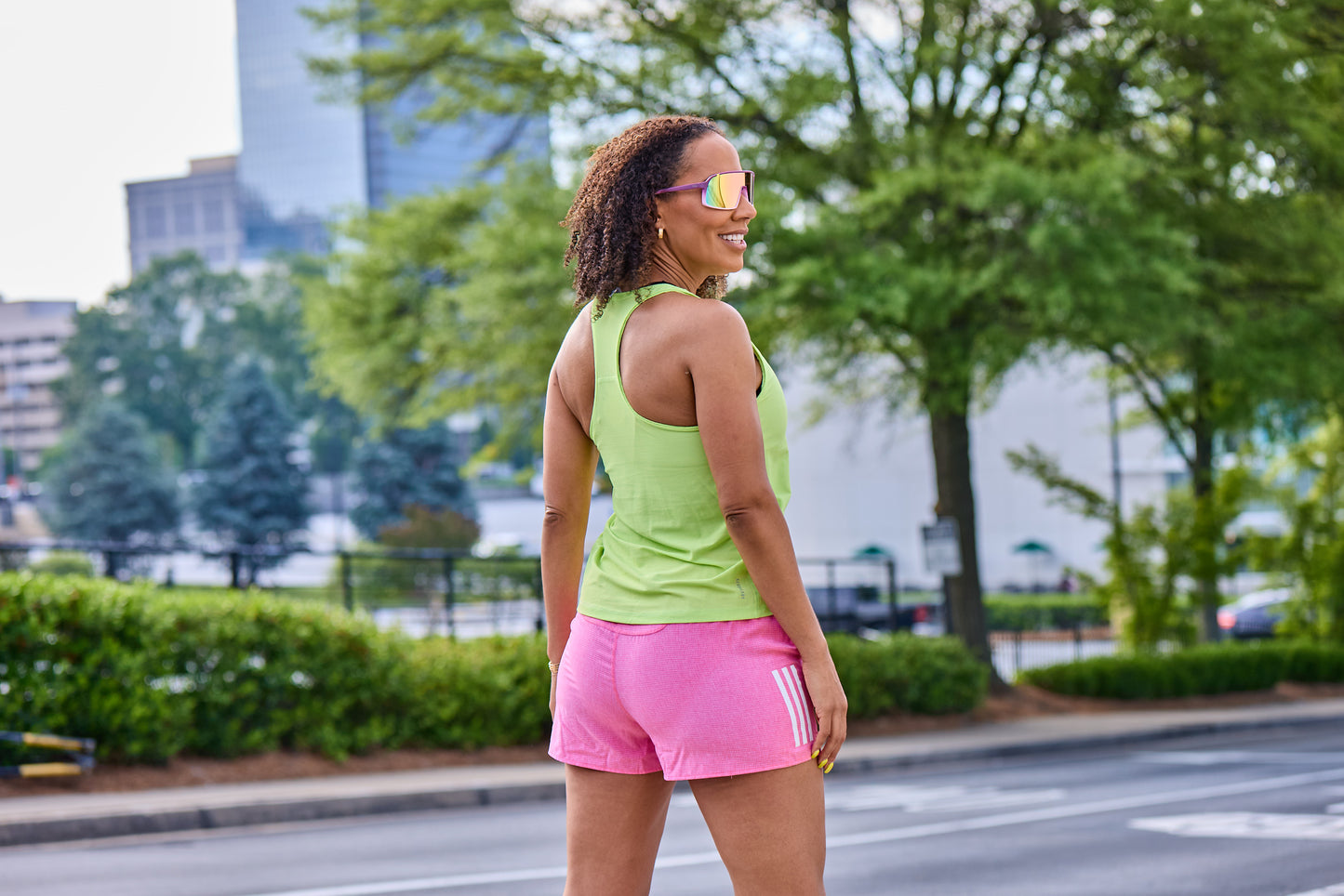 Women's - Own the Run B Tank - Pulse Lime