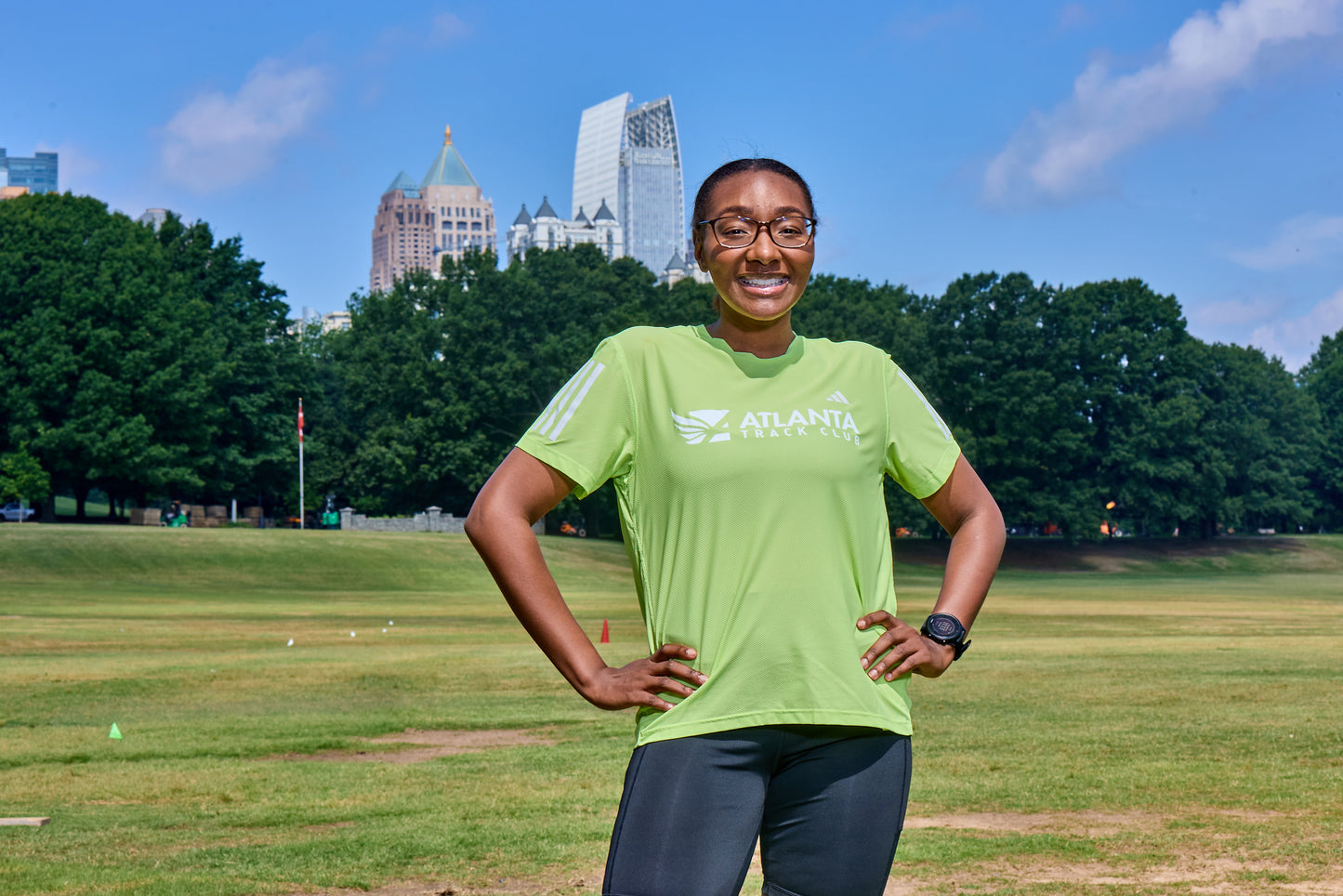 Women's - Own the Run B Tee - Pulse Lime - Summer 2025