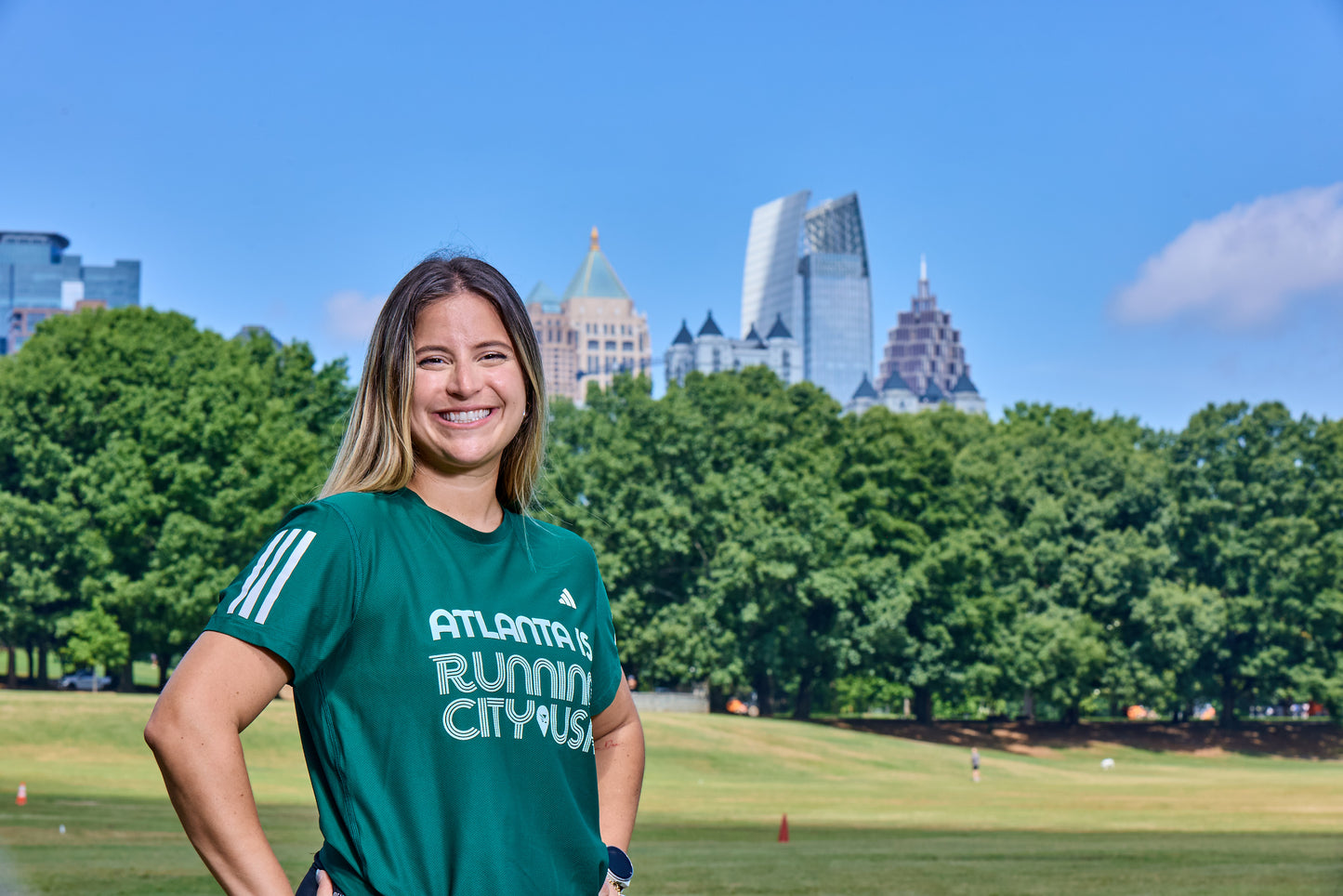 Women's - Own the Run B Tee - Collegiate Green