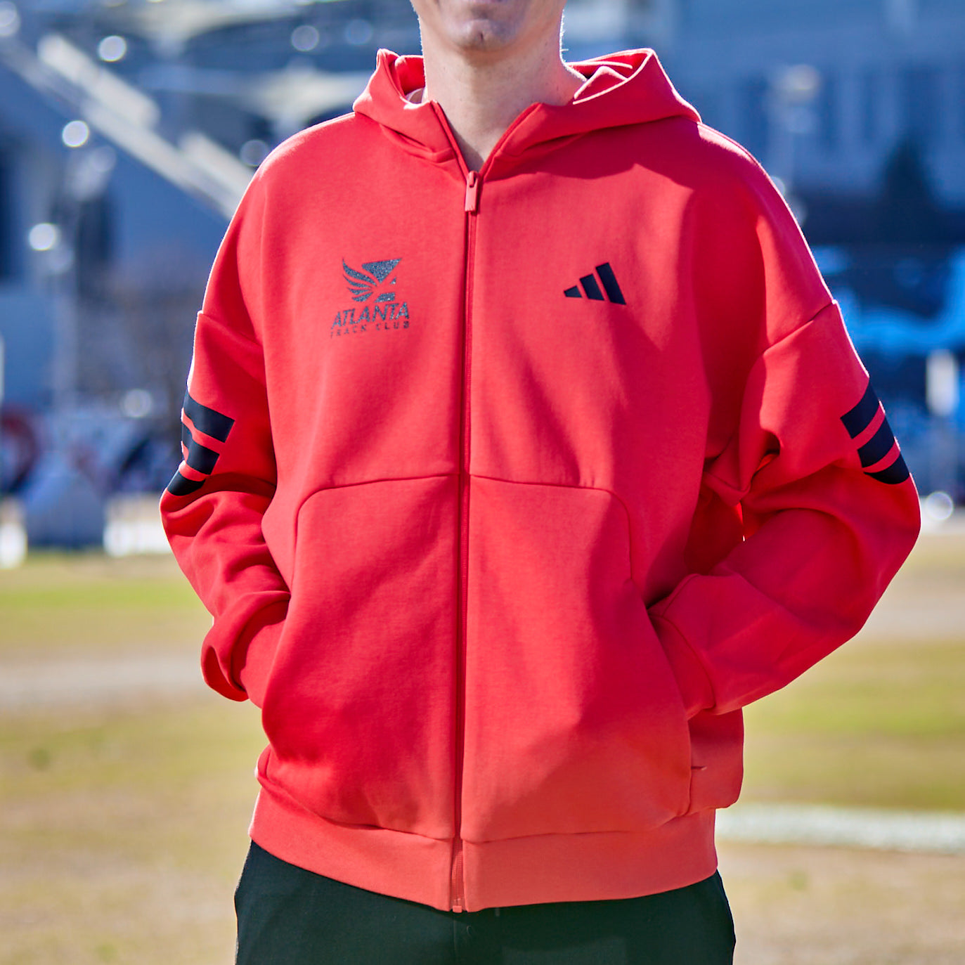Men's Fleece 3S Full Zip Hoodie - Pure Ruby