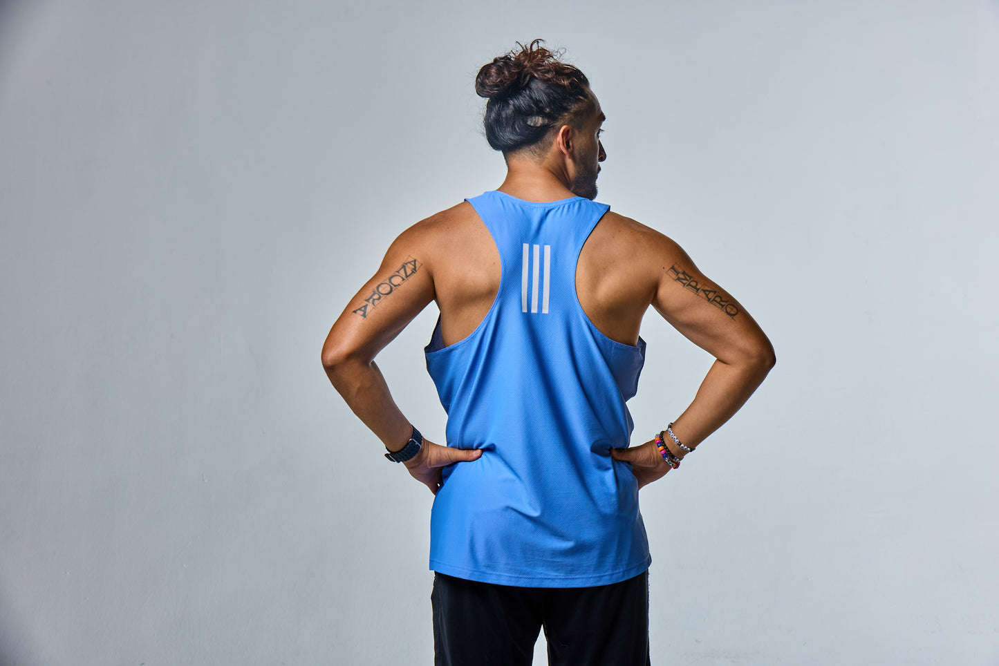 Men's Own the Run B Tank - Blue Fusion