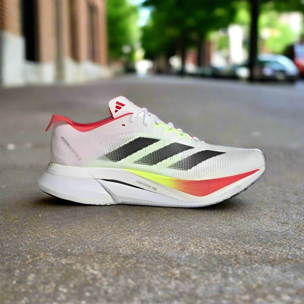 Adizero Boston 12 - Men's - Cloud White/ Lucid Red