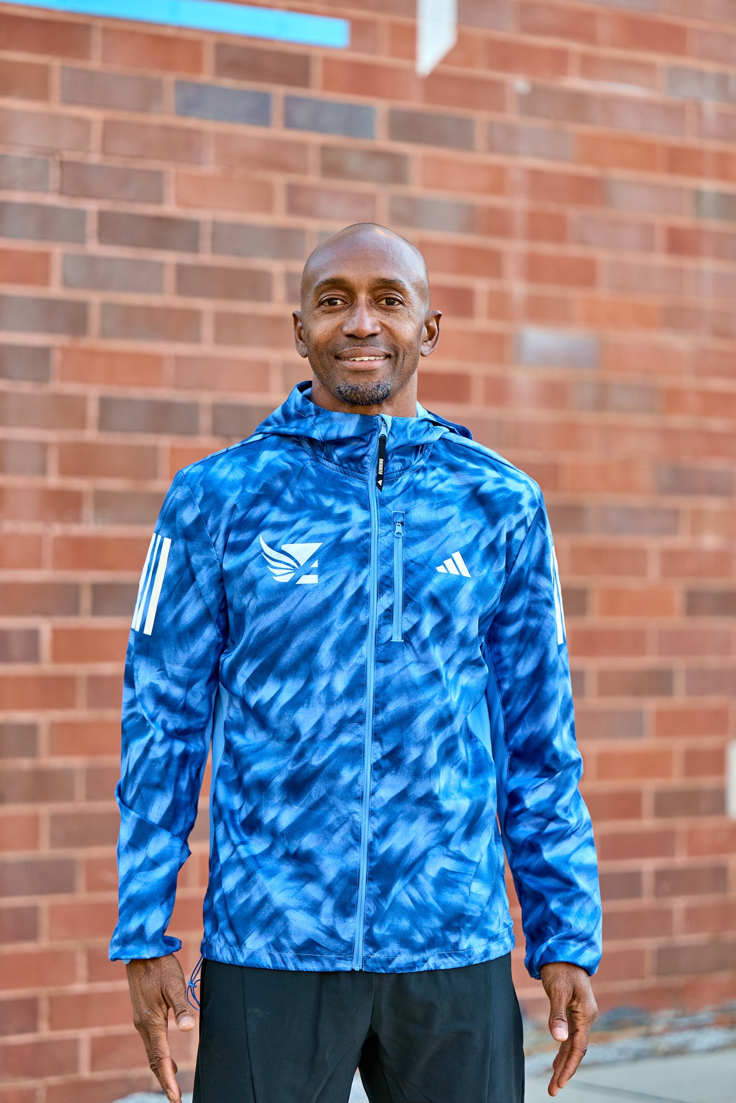 Men's Own The Run JKT - AOP Blue Fushion