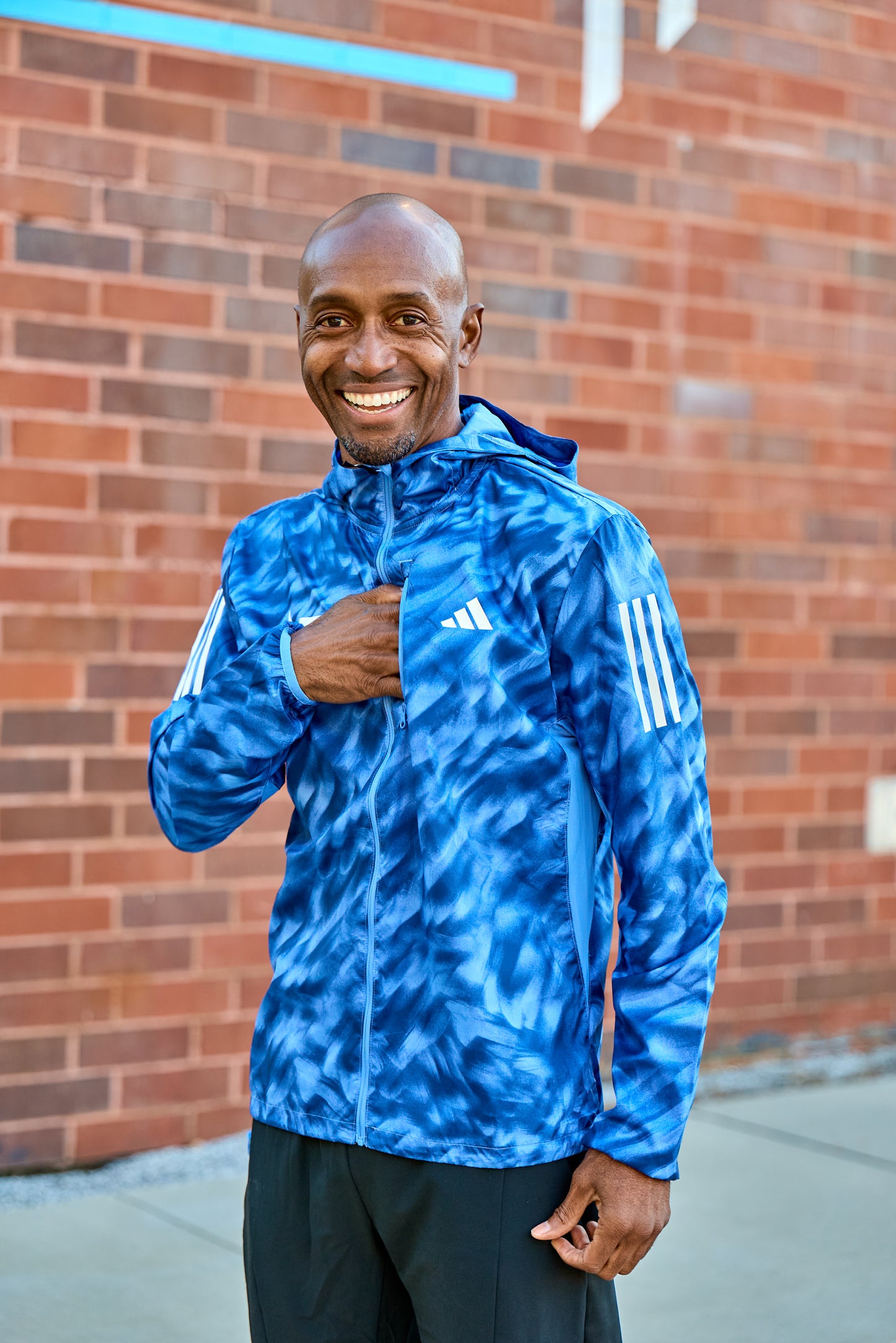 Men's Own The Run JKT - AOP Blue Fushion