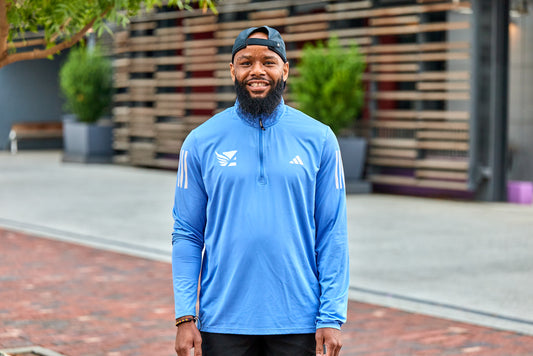 Men's Own the Run B Half Zip - Blue Fusion