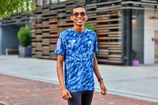 Men's Own the Run AOP Tee - Blue Fusion