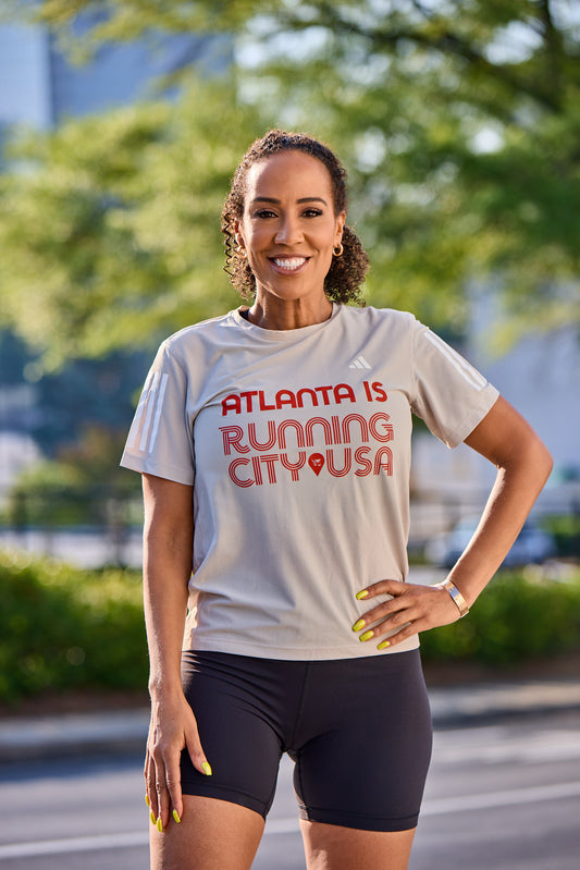 Women's - Own the Run B Tee - Wonder Alumina