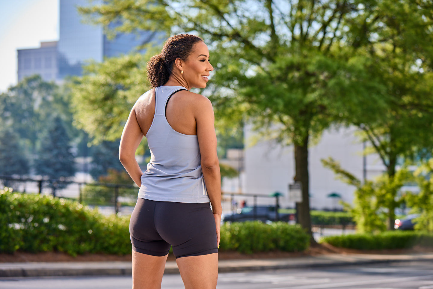 Women's - Own the Run B Tank - Halo Silver