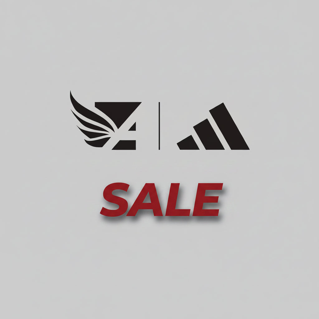 A logo combining the Atlanta Track Club and adidas branding, featuring wings and the Adidas three stripes.