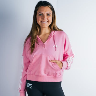 Women's - Tropic Bloom - 3 Stripe FT hooded 1/4 Zip