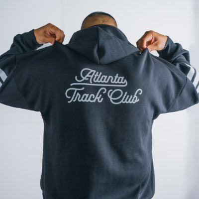 Men's - Black - Fleece Hooded Sweatshirt