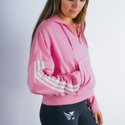 Women's - Tropic Bloom - 3 Stripe FT hooded 1/4 Zip