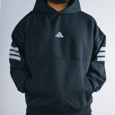 Men's - Black - Fleece Hooded Sweatshirt