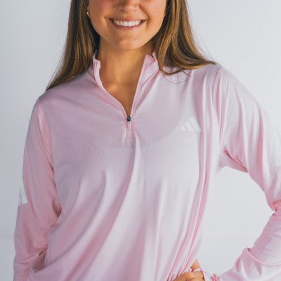 Women's - Clear Pink - 3 Stripe 1/4 Zip