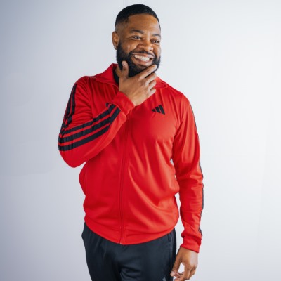 Men's - Pure Ruby - 3 Stripe Full Zip Track Top