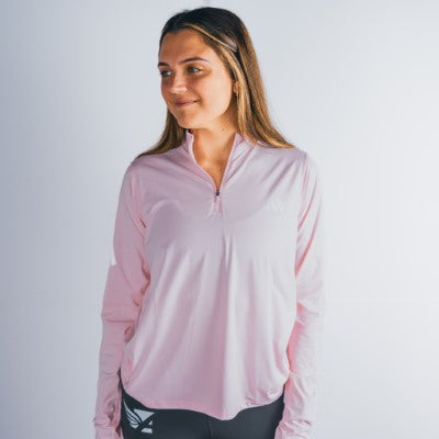 Women's - Clear Pink - 3 Stripe 1/4 Zip