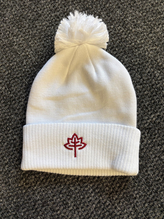 adidas White Cuffed Pom Pom Beanie - Thanksgiving